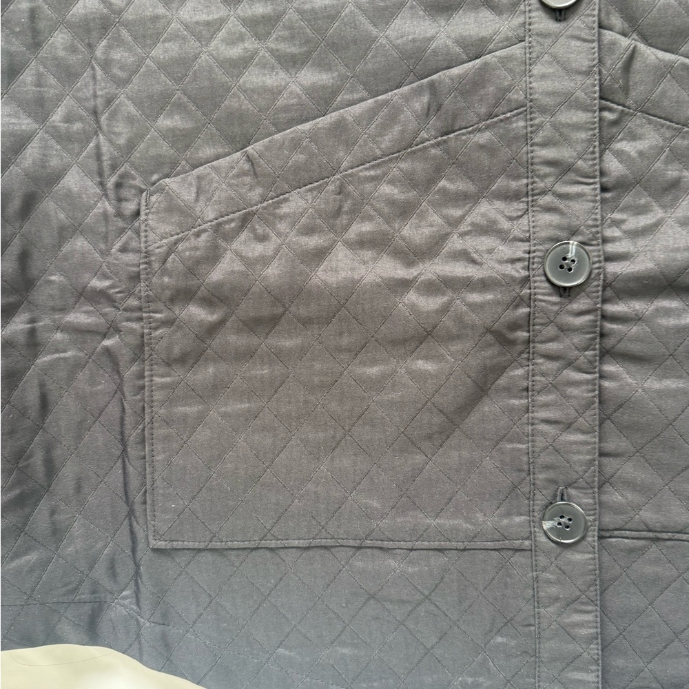 Express Black Quilted Button-Up Jacket - Picture 5 of 5